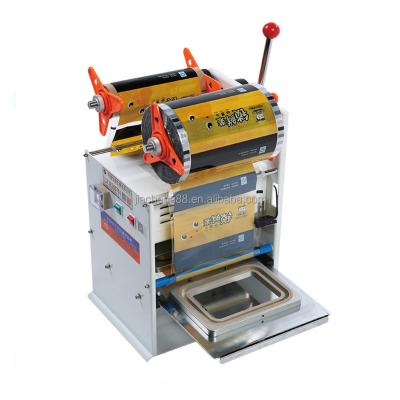 China Hot Food Small Food Tray Boxes Sealer / Food Take Away Box Tray Sealing Packing Machine for sale