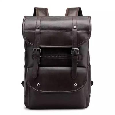 China Waterproof Vintage 15.6 computer travel large capacity waterproof leisure school backpack for men women pu leather laptop backpack for sale