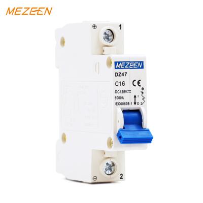 China Parts.etc Factory Price High Quality DC 125V 250V 1Pole 16A Miniature Circuit Breaker DZ47-63 Series Copper MCB DC for sale