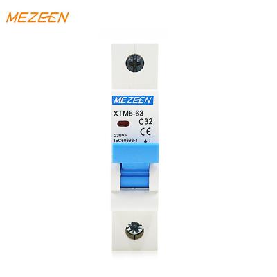 China New Parts.etc design XTM6 mcb 1P 10amp 32amp 230v 50/60Hz 6kA copper electrical mcb and mccb miniature circuit breaker for sale