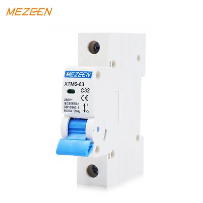 China mcb 1P 6A 16A 20A 50A 63A 230v 50/60Hz 6kA Copper Miniature Circuit Breaker Parts.etc MEZEEN C16/CE copper mcb for sale