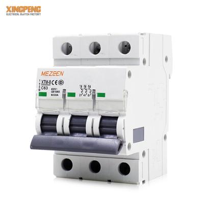 China Mini MCB 1-63a Triple Pole AC 400V China Circuit Breaker Excellent Support Parts.etc Copper Breaker OEM for sale