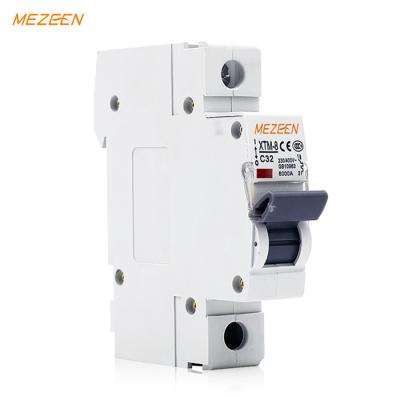 China Parts.etc Wenzhou Factory 1p 6A 10A 20A 25A 40A 50A Mini Circuit Breaker XTM8 Copper Single Pole 220v Mcb for sale