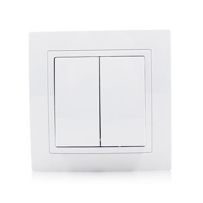 China Multipurpose Electric Wall Light Switch 2 Strip Rectangular Push Button Rocker Switch with Panel 16A for sale