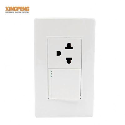 China Convenient Security Best Choice USA 118*72mm One Strip Round Holes 250V 16a PC Cover Wall Switch And Socket for sale