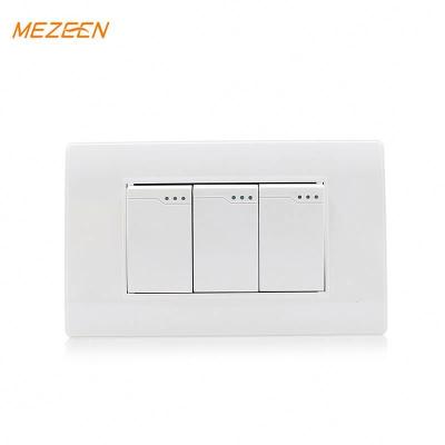 China 250V 10A South American Standard Standard Wall Gang Safety 3 Electrical Switch Socket for sale