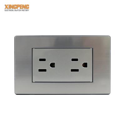 China Safety Convenient Hot Sales Stainless Steel Panel AC 110v 220v 16a Electric Wall Switch And Socket 6 Pin Socket USA Outlet for sale