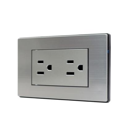 China Convenient Modern Fire Resistant Stainless Steel Socket Safety Outlet Outlet 6 Pin USA Electrical Type Wall Outlet for sale