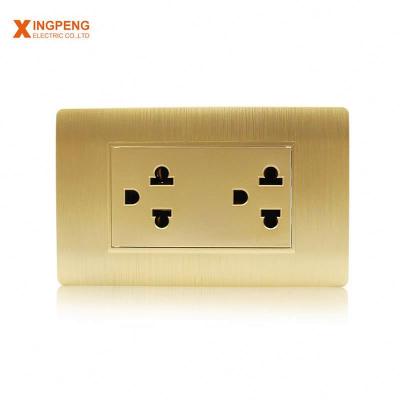 China Residential/Multi-Purpose Modern Home Using South American Wall Color 110V 220V Gold Multifunctional Wall Socket 6 Pin Switch 6 Pin for sale