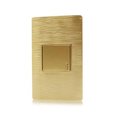 China Light Type Wall Control US Switch 118M Series 1 Gang 3 Way Lamp Switch Gold PC Panel Electric Power Switch for sale