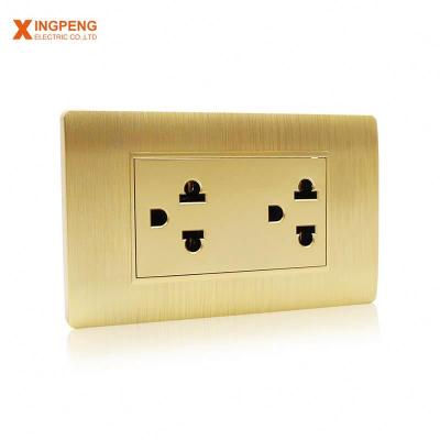 China Thailand USA Residential / General Purpose Commonly Used Types 2 Way Outlets Wall Switch Socket With Gold PC Cover for sale