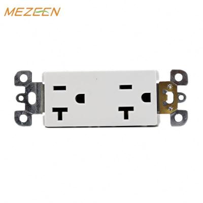 China Good Comment US Convenient Household 125v Universal 20 Amp Duplex Wall Outlet Receptacle for sale