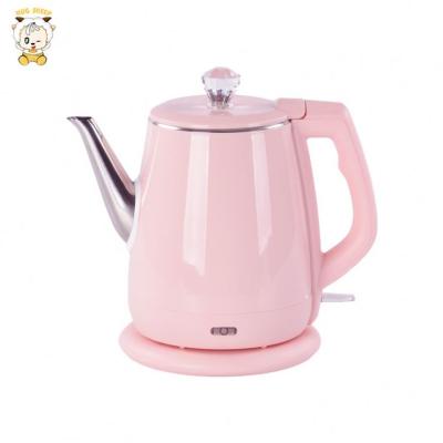 China Crystal Handle Supermarket Best Sell Double Layer Plastic Kettle With Stainless Steel Heating Element For Kitchen Appliance for sale