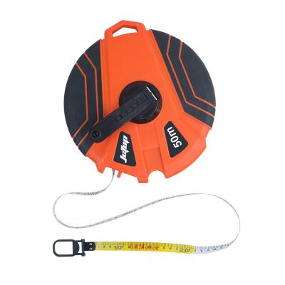 China Eco-friendly ABS+TPR Heavy Duty Fiber Open Reel Long Tape Measure Tape Measures 10m 20m 30m 50m for sale