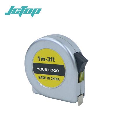 China Economical and Practical Mini Silver Circular Tape Measure 1Meters/3 Feet Chained Custom Logo Tape Measure Key Gift for sale