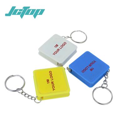 China JCTOP Eco - Friendly Square Mini Tape Measure 1 Meter Key Chain Soft Tape Measure for sale