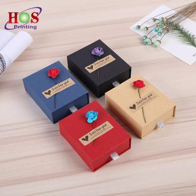 China Recyclable Customized Lip Balm Box Packaging, Small Black Slide Jewelry Cardboard Display Paper Mascara Sliding Drawer Packaging Box for sale