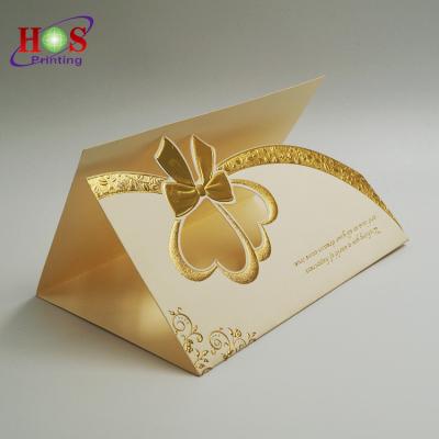 China Customized Unique Luxury Laser Cut Embossed Korean Butterfly Lace Up MDF Gold Plated Letter Sleeves Sets Laser Cut Wedding Invitation Cards for sale