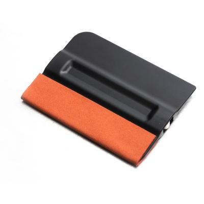 China Sustainably Felt Soft Suede Car Screen Install Plastic Applicator Cleaning Squeegee With Black Handle for sale