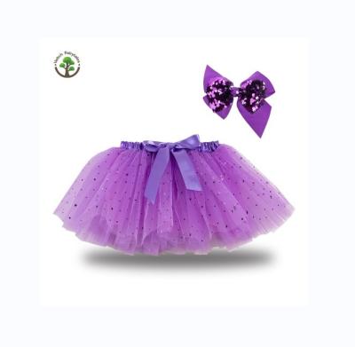 China 2022 Wholesale Anti-wrinkle good quality designer colorful tutu skirt with ribbon for kids, lovely tutu kids skirts for sale