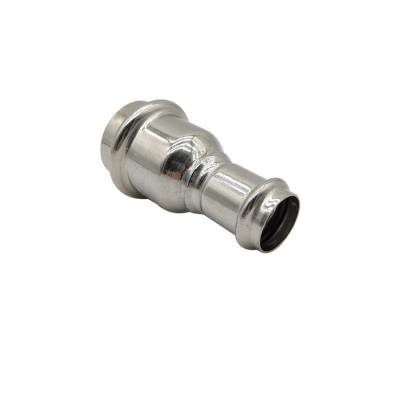 China 304 / 316L high quality stainless steel m/v profile pipe press fitting reducer reducing coupling press fittings from factory directly for sale