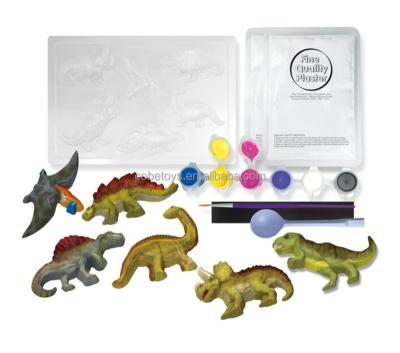 China Plaster Painted Toys Children's Souptoys DIY Painting Set Dinosaur Series Gypsum Painted Toys Drawing Set for sale