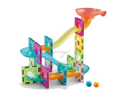 China DIY TOY Funny 47PCS Marble Race Building Block Slide Track Rolling Toy For Children for sale