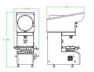 China 24V / 150W halogen lamp 300mm Profile Projector VT-12-1550T for field of mechanic, college for sale