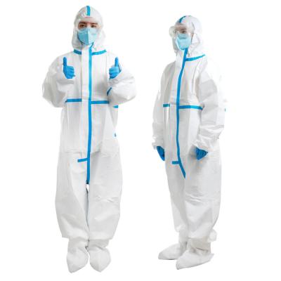 China Pp Disposable Medical Protective Suit Coverall Non Woven Microporous PE Film Te koop