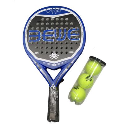 China BEWE Carbon Fiber Factory Sale Top Paddle Tennis Racket Customized 3K Carbon Padel OEM Racket for sale