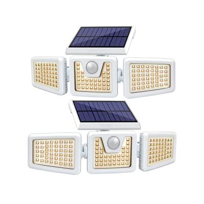 China Dimmable 800LM Lights Led Wall 128 LED 3000K Smart Solar Outdoor Lighting Motion Sensor Flood Light for sale