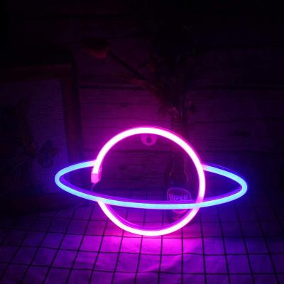 China Decoration Christmas Decoration Saturn Neon Light Led Neon Lights Sign Custom for sale