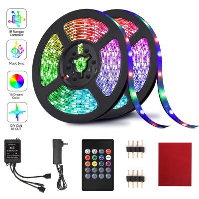 China LANDSCAPE ws2812b APP control led strip lights led music light strips 5M 10m RGB LED bar strip lights for sale