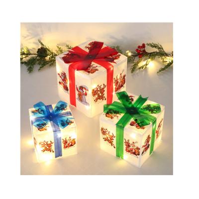 China Christmas Present& 3 PACK Christmas Lights Sale Decoration Lit Christmas Boxes With 60 Led Lights for sale