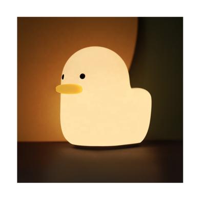 China 2021 Silica Gel Cute Plush Duck USB Cuddly Soft Toy LED Night Light for sale