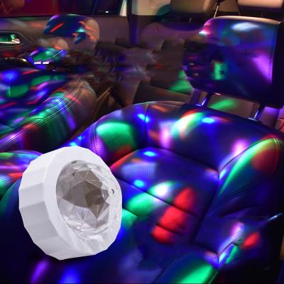 China Car Using Colorful LED Magnetic Ball USB Car Stage Decoration Laser Projection Starlight Night Light DJ Music Light for sale