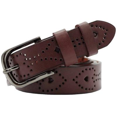 China Genuine Leather Belts For Women Second Seat Cowskin Woman Belt Vintage Pin Buckle Strap Jeans AHL8231 for sale