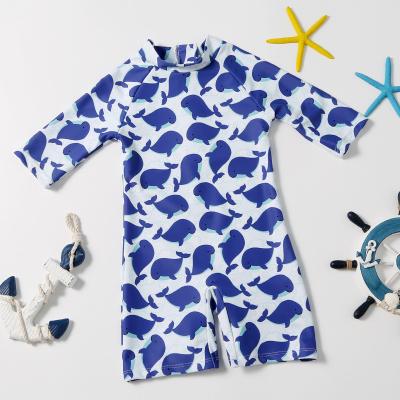 China Hot Selling Children Swimsuit Flower Print Swimsuit One Piece Boy's Breathable Swimming Trunks for sale