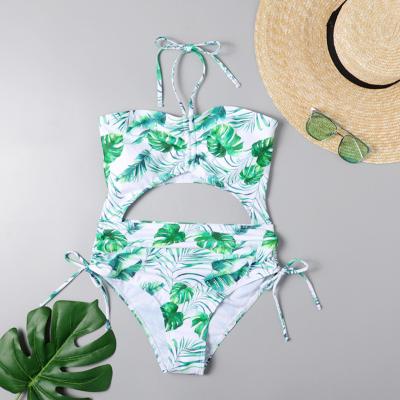 China Best Selling Breathable Sexy Leopard Print One Shoulder Swimsuit One Piece Bandage Swimwear for sale