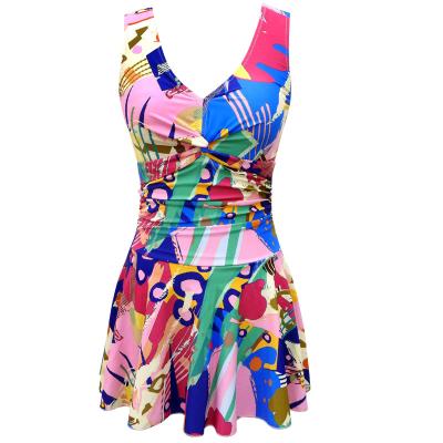 China 2021 Women Swimsuit Breathable Collection Fashion One-Piece Conservative Plus-Size Rectangular Swimsuit for sale