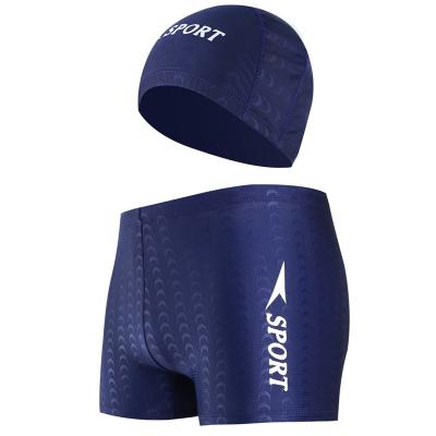 China Wholesale Adult Men Shark Skin Spring Tops Trunks Swimming Beach Shorts Breathable Swimsuit Cloth Trunks And Hat Custom Set for sale