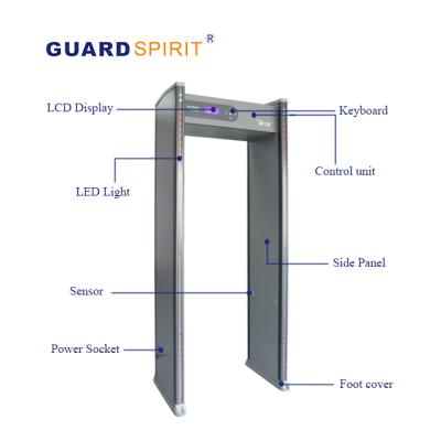 China walk through metal detector with good price from airport, entrance, jewelry store, hotel walk through metal detector 2000*700*500mm for sale