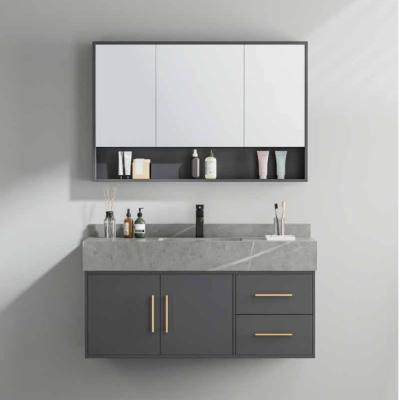 China Water Proof Modern Bathroom Furniture Sets 60 Inch Quality Solid Wood Bathroom Cabinet Bathroom Vanity Height Mirror Supplier for sale