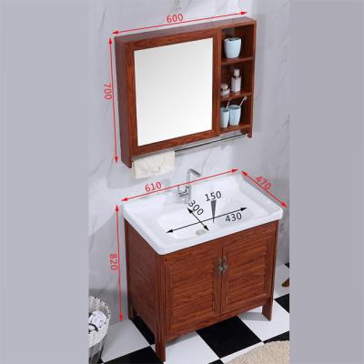 China Factory Direct Low Price Water Proof Bathroom Waterproof Wash Basin Cabinet Aluminum Floor Mounted Washroom Vanity With Mirror for sale