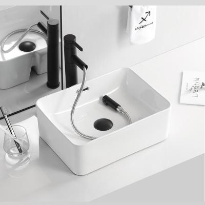 China Modern European Style Ceramic Art Water Lavabo Wash Hand Sink Above Counter Basin Small Size For Bathroom for sale