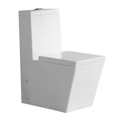 China Double-Flow Square Back To Straight Wall Toilet One Piece Gravity Flushing WaterMark Sanitary Ware Ceramic Toilet For Western Toilet for sale