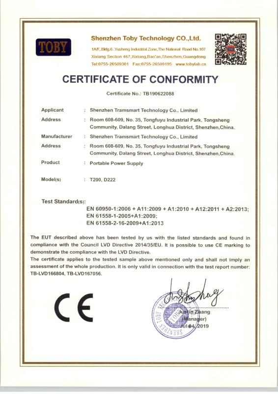 CE - Guangzhou Tycorun Energy Co.,Ltd