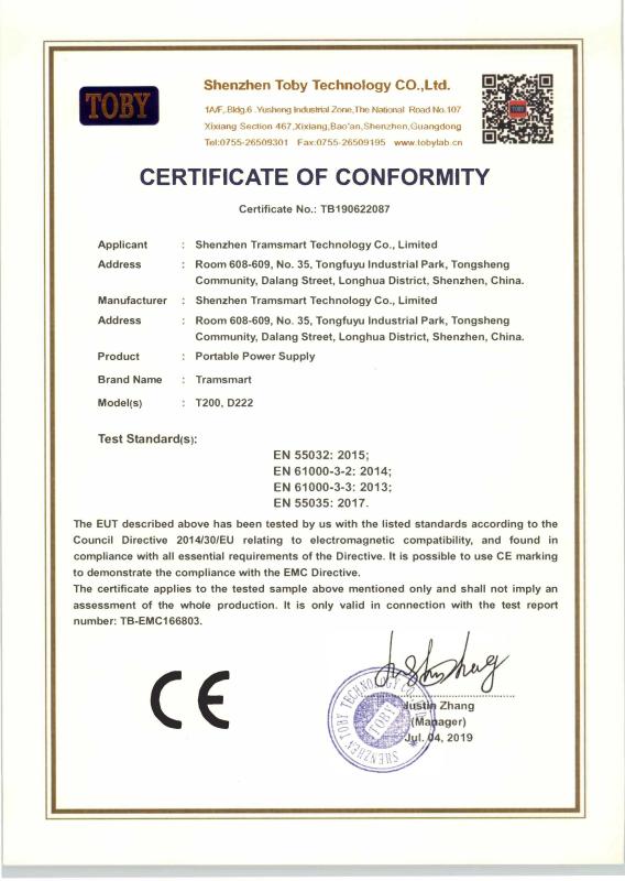 CE - Guangzhou Tycorun Energy Co.,Ltd