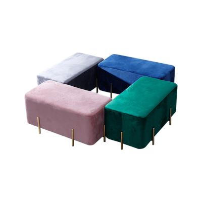 China Wholesale Durable Luxury Modern Simple Home Furniture Bedroom Creative Change Shoe Fashion Ottoman Living Room Long Stool for sale