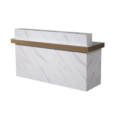 China High Quality Modern White Wooden Front Desk Checkout Counter Table Receipt Counter Boutique Store Clothing Store Nail Cashier for sale